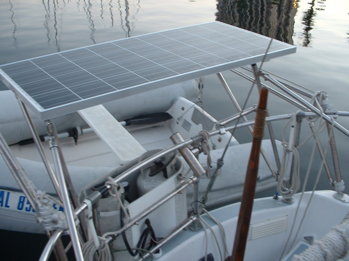 Installing solar panels on a boat requires custom mounting