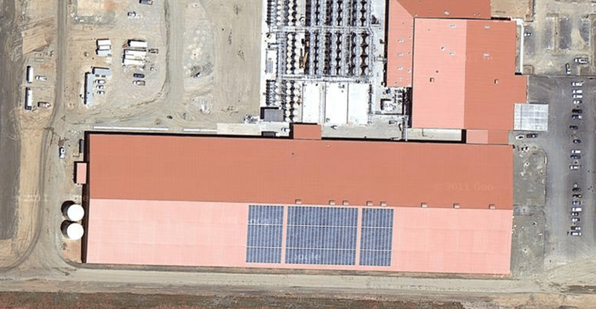 Satellite view of the completed installation