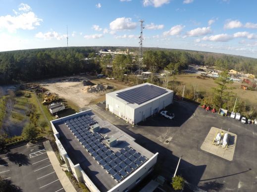 73.5 kW PV system over the office building and warehouse