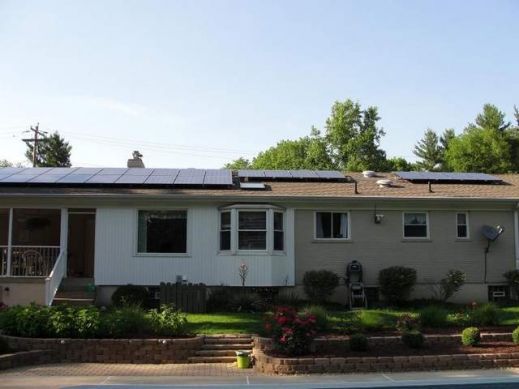 The complete solar array of the Dearth Residence