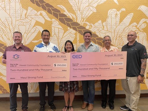 Greentech and CED donation to Maui Strong Fund